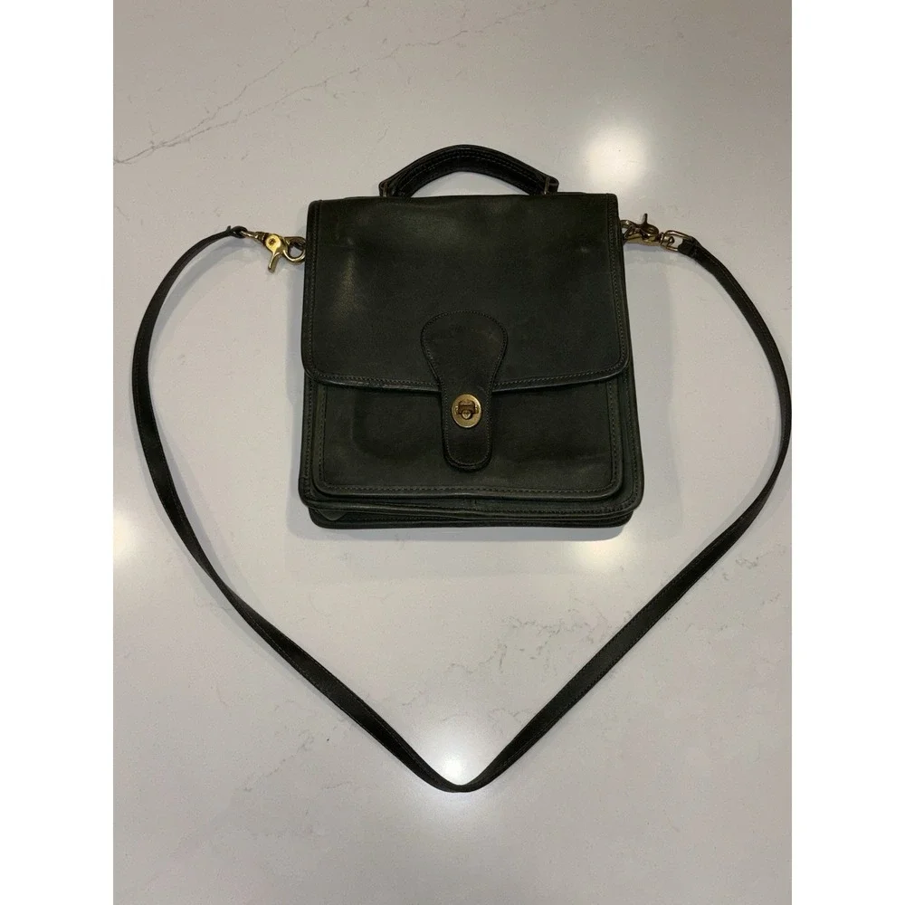 Vintage Coach Station Bag Emerald Green 9x9.5